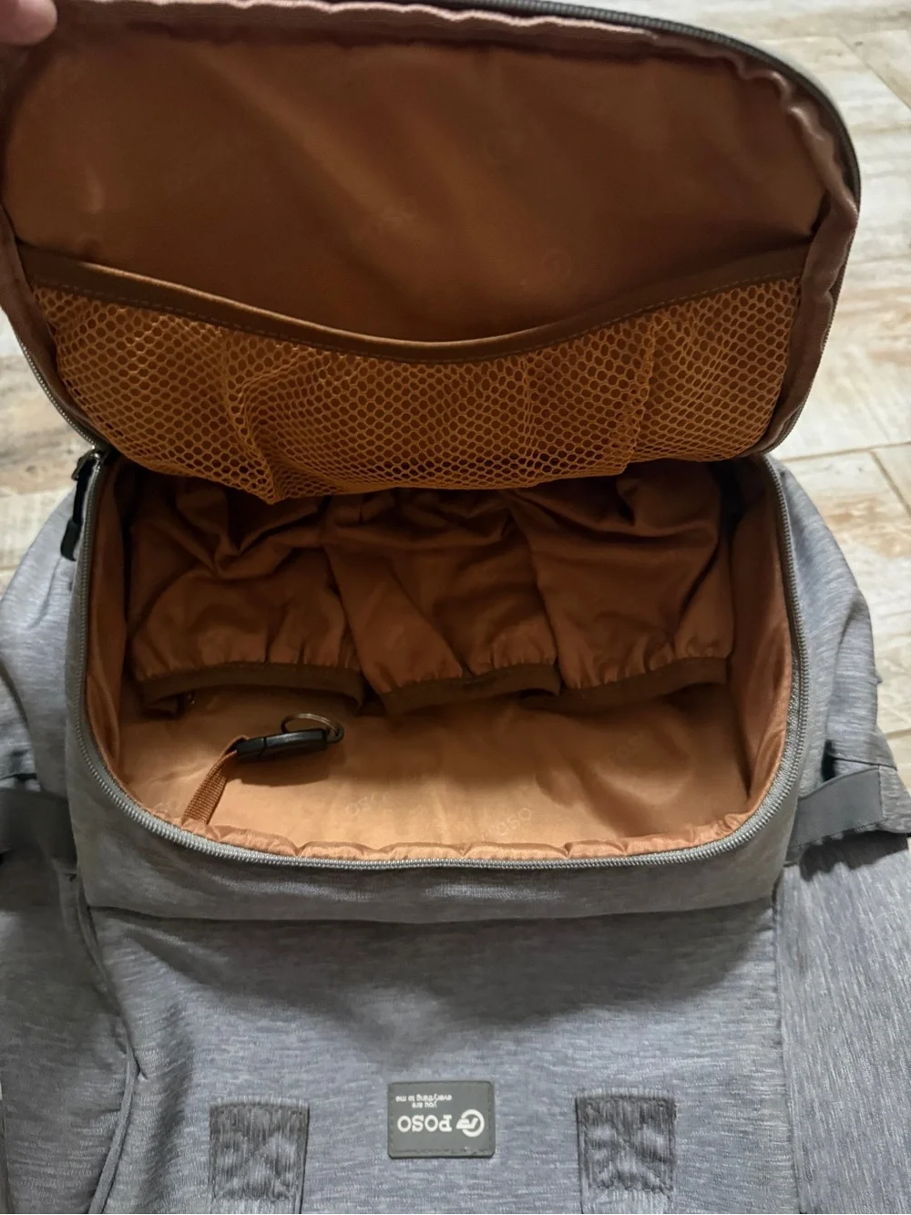 POSO Diaper Bag Backpack for Baby Care, Large Gray Tote Bags